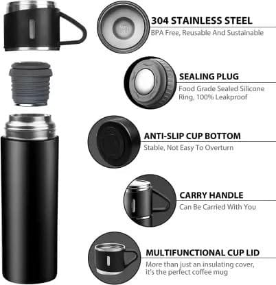 3 in 1 Vacuum Flask Bottle Set - Image 3