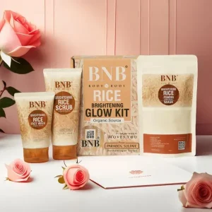 BNB RICE KIT - Rice Face Wash, Rice Scrub, Rice Brightening Mask Powder (Set of 3)