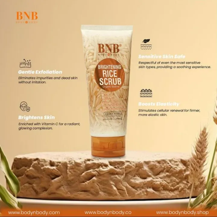 BNB RICE KIT - Rice Face Wash, Rice Scrub, Rice Brightening Mask Powder (Set of 3) - Image 5
