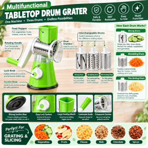 Multifunctional Tabletop Drum Grater Infographic (1)