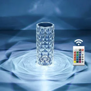 16 RGB COLOUR Rechargeable Rose Diamond Table Lamp with Wireless Remote01 rose diamond table lamp with 16 RGB colours and remote