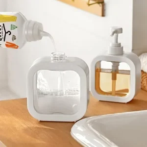 Liquid soap dispenser bottle, transparent visible plastic press bottle, suitable for travel, kitchen, bathroom2 transparent liquid soap dispenser bottle 500ml press pump
