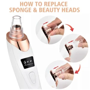 Rechargeable 5 in 1 Multifunctional Black Head Removal Machine 8 5 in 1 blackhead removal machine with interchangeable heads