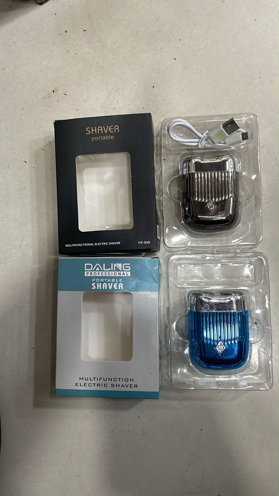 Daling mini double head shaver USB rechargeable
