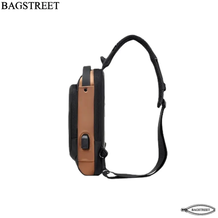 anti-theft sling bag - crossbody bag with USB charging port black