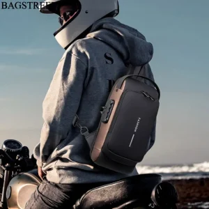 anti-theft sling bag - crossbody bag with USB charging port black